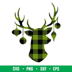 Christmas Reindeer Buffalo Plaid, Christmas Reindeer Buffalo Plaid Svg, Merry Christmas Svg, png, dxf, eps file