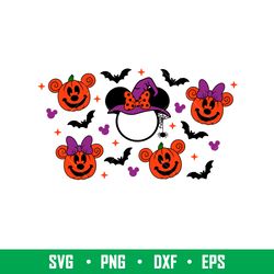Cute Witch Full Wrap, Cute Witch Minnie Mouse Starbucks Full Wrap Svg, Halloween Svg, Spooky Season Svg, Disney Svg,png,
