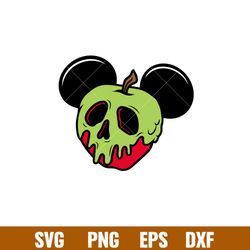 Poison Apple Ears, Poison Apple Mickey Svg, Halloween Svg, Evil Queen Svg, Skull Svg, png,dxf,eps file