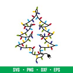 Garland Christmas Tree, Garland Christmas Tree Svg, Christmas Lights Svg, Christmas Svg,png,dxf,eps file