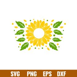 Sunflower Full Wrap, Sunflower Full Wrap Svg, Starbucks Svg, Coffee Ring Svg, Cold Cup Svg, png,dxf,eps file