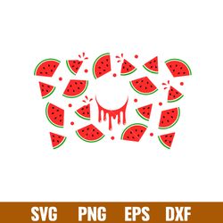 Watermelon Summer Full Wrap, Watermelon Summer Full Wrap Svg, Starbucks Svg, Coffee Ring Svg, Cold Cup Svg, png,dxf,eps