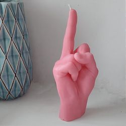 Big Middle Finger Fuck Candle Hand Valentine's Day Funny Gift Statue Decor 21 cm 8 inch Soy Wax Birthday Gift Christmas