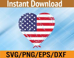 US Flag Memorial Day 4th July Partiotic Heart Red White Blue Svg, Eps, Png, Dxf, Digital Download