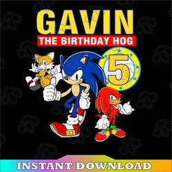 Sonic Birthday Svg sonic tails knuckles party theme Svg, Personalized Name and Age Svg