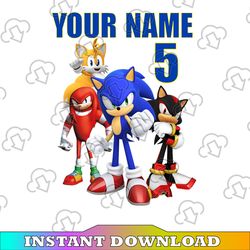 Sonic Birthday Png sonic party theme Png Personalized Png family gift Birthday Png - Custom Name and Age