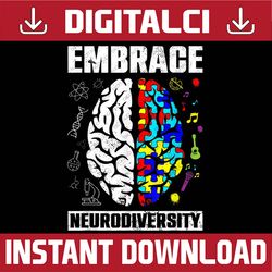Embrace Neurodiversity Autism Awareness PNG Sublimation Design