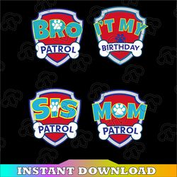 Paw Patrol Family Svg, Boy Birthday Matching Svg, Birthday 2021 Svg Png, Custom Birthday Svg, Family Matching Svg