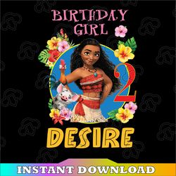 Personalized Name And Ages, Moana Birthday Girl PNG Digital File Birthday Girl Moana family  Baby Girl Png Moana Princes