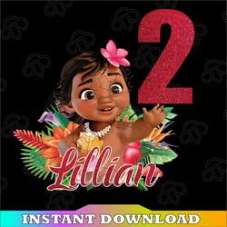 Personalized Name And Ages, Moana Birthday Girl PNG Digital File Birthday Girl Moana family   Baby Girl Png Moana Prince