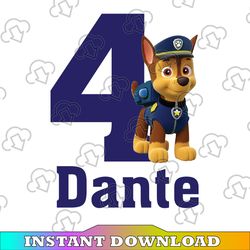 Personalized Name And Ages, Paw Patrol Chase Birthday Boy  Png Paw Patrol Birthday Png Family Birthday