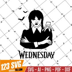 Wednesday SVG,Wednesday Png, Wednesday addams, The addams family, Wednesday,Never More,Jenna Ortega Silhouette,svg for c