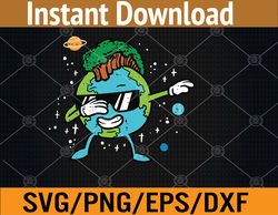 Dabbing Earth Mohawk Trees Earth Day Dance Svg, Eps, Png, Dxf, Digital Download