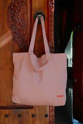 Cotton shopper embroidered bag with double strap /Summer Purse | Soft Sport Casual Everyday Bag | Pink Hedonist Purse |