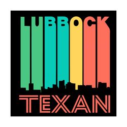 Retro 1970s Style Lubbock Texas Skyline Svg, Trending Svg, Texas Svg, Lubbock Svg, Skyline Svg, Colorful Skyline Svg, Re