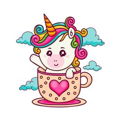 Cup Of Unicorn Svg, Trending Svg, Unicorn Svg, Tea Cup Svg, Cloud Svg, Rainbow Unicorn Svg, Fabulous Unicorn Svg, Heart