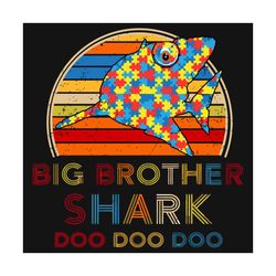 Retro Vintage Big Brother Shark Autism Awareness Svg, Awareness Svg, Autism Awareness Svg, Autism Svg, Shark Svg, Autism