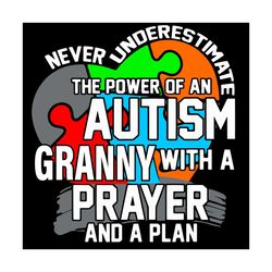 Never Underestimate The Power Of An Autism Granny Svg, Autism Svg, Autism Awareness Svg, Autism Granny Svg, Granny Svg,