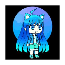 Cute Chibi Style Kawaii Anime Girl AquaChan Svg, Trending Svg, Cute Chibi Style Svg, Anime Girl Svg, AquaChan Svg, Anime