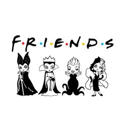 Friends Disney Villains Svg, Disney Svg, Friends Disney Villains Svg, Maleficent Svg, Evil Queen Svg, Ursula Svg, Cruell