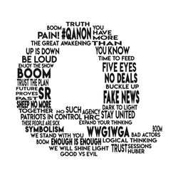 Q Anon Q Word Cloud Truth Boom Pain The Great Awakening Symbolism WWG1WGA SVG, quote Svg PNG EPS DXF Cricut File Silhoue