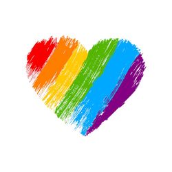 Grunge Heart In Rainbow Color, LGBT Pride Symbol Svg