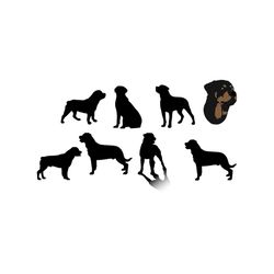 Portrait Silhouettes Dog Breed Rottweiler Vector Svg, Trending Svg, Dog Svg, Animal Svg, Dog Bundle File Svg, Dog Breed