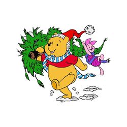 Pooh and piglet Christmas tree svg, Disney svg, Pooh Bear Svg, Winne The Pooh Svg, Bear Svg, Tiger Svg, Cartoon Svg, Dis