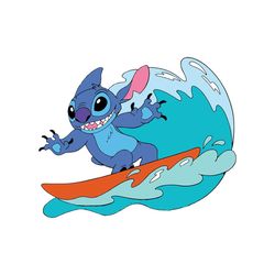 Stitch Surfing Svg, Disney Svg, Disney Character Svg, Cartoon Character Svg, Movie Character, Disney Gift Svg, Lilo & St