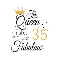This Queen Makes Look 35 Fabulous Svg, Birthday Svg, Happy Birthday Svg