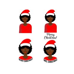 Black girl merry christmas Svg, Melanin Svg, Afro Girl Svg, Black Girl svg