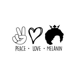 Peace love melanin Svg, Melanin Svg, Afro Girl Svg, Black Girl svg