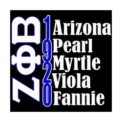 Arizona pearl myrtle viola fannic, Zeta svg, 1920 zeta phi beta