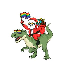 LGBT Santa Claus Dinosaur Svg, Christmas Svg, LGBT Svg, Santa Claus Svg