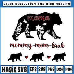Mama Mommy Mom Bruh Png, Bear Mom Mother's Day Png, Sublimation Designs downloads, PNG files