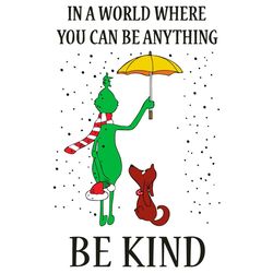 In A World Where You Can Be Anything Be Kind Svg, Christmas Svg, The Grinch Svg