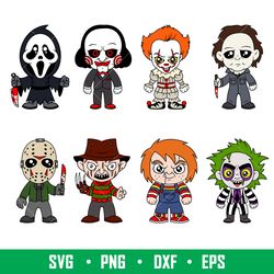 Horror Movies Bundle, Layered Horror Movies Bundle Svg, Halloween Svg, Babies Horror Characters svg, png,dxf,eps file