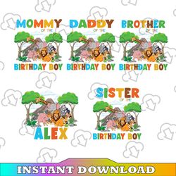 Personalized Birthday Png, Safari Jungle Birthday Png, Family Birthday, Matching Family Safari Png, Zoo Birthday Png