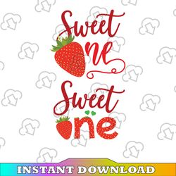 Sweet One SVG, Strawberry One Svg, First Birthday Svg Cut Files, One Strawberry Svg, Girls, Silhouette Cricut