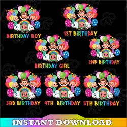 Cocomelon Birthday Boy Png, Cocomelon Age 1st 2nd 3rd 4th Png, Bundle Cocomelon Sublimation, Cocomelon Png