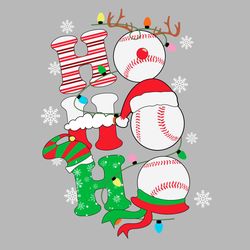 Ho Ho Ho Softball Christmas Svg, Christmas Svg, Softball Svg, Ho Ho Ho Svg