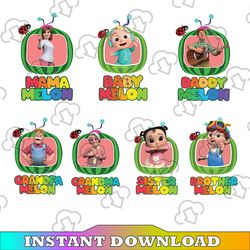 Cocomelon Family Birthday Girl / Boy Shirt Sublimation PNG Files, Cocomelon Party Family Png