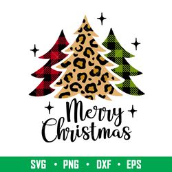 Leopard Christmas Trees, Leopard Christmas Trees Svg, Merry Christmas Svg, Buffalo Plaid Svg, png, dxf, eps file