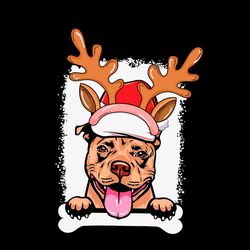 Christmas Dog Svg, Christmas Svg, Dog Svg, Animal Svg, Pitbull Svg, Santa Hat Svg
