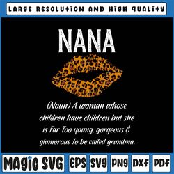 Nana Leopard Lips Png, Kiss Nana Description Png, Mother's Day Png, Lips Clipart Sublimation Designs Downloads, Leopard