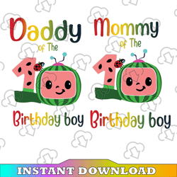 Cocomelon Dad and Mom Of Birthday Boy png, Cocomelon Bundle png, Cocomelon Birthday