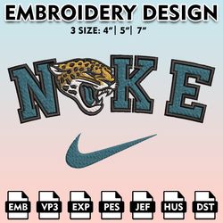 Nike Jacksonville Jaguars Embroidery Files, NFL Logo Embroidery Designs, NFL Jaguars, NFL Machine Embroidery Designs