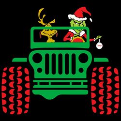 Grinch And Dog Driving Jeep Christmas Svg, Christmas Svg, The Grinch Svg