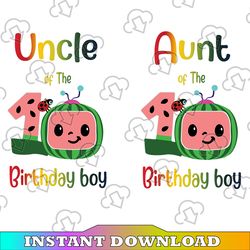 Cocomelon Uncle and Aunt Of Birthday Boy svg, Coco Melon svg, Cocomelon Bundle svg, Cocomelon Birthday svg