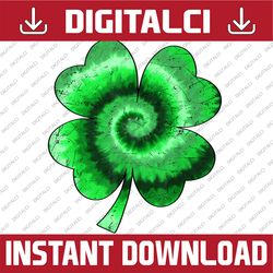 Irish Shamrock Tie Dye Happy St Patrick's Day Go Lucky PNG Sublimation Designs